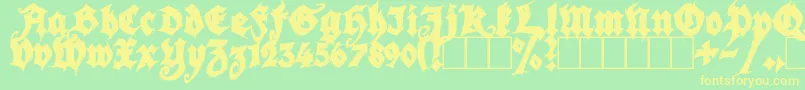 SeasonOfTheWitchBlack-Schriftart – Gelbe Schriften auf grünem Hintergrund