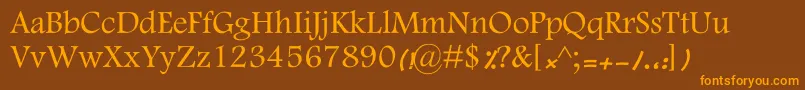 MotkenKFarnaz Font – Orange Fonts on Brown Background