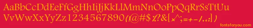 MotkenKFarnaz Font – Orange Fonts on Red Background