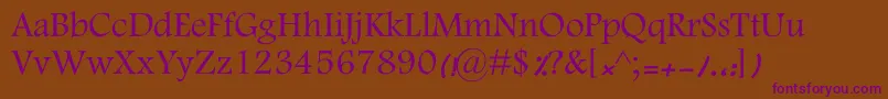 MotkenKFarnaz Font – Purple Fonts on Brown Background