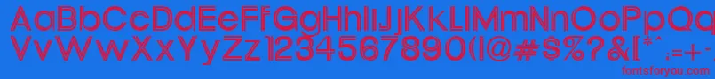 Czcionka Xippy – czerwone czcionki na niebieskim tle