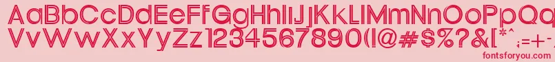Xippy-Schriftart – Rote Schriften auf rosa Hintergrund