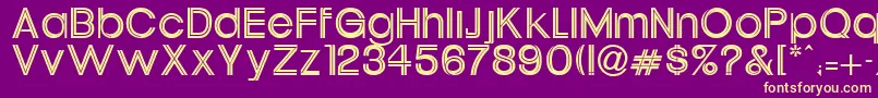 Xippy-fontti – keltaiset fontit violetilla taustalla