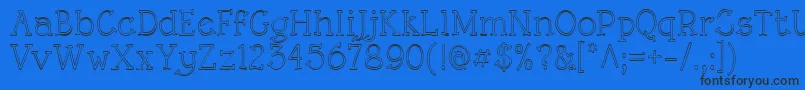 RoughLtOutline Font – Black Fonts on Blue Background