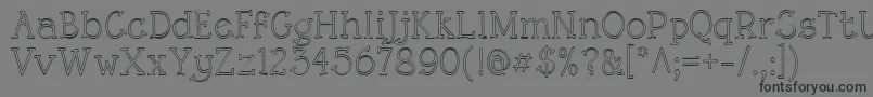 フォントRoughLtOutline – 黒い文字の灰色の背景