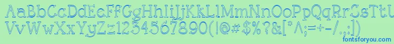 RoughLtOutline Font – Blue Fonts on Green Background