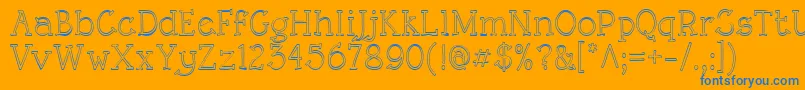 RoughLtOutline Font – Blue Fonts on Orange Background