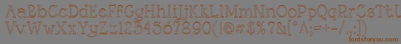 RoughLtOutline-fontti – ruskeat fontit harmaalla taustalla