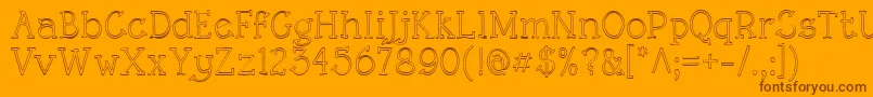 RoughLtOutline Font – Brown Fonts on Orange Background