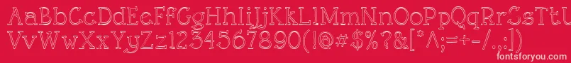 RoughLtOutline Font – Pink Fonts on Red Background