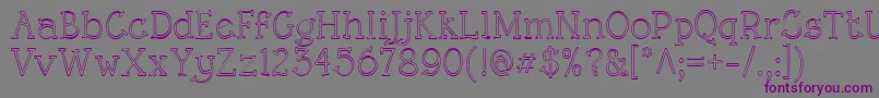 RoughLtOutline-fontti – violetit fontit harmaalla taustalla