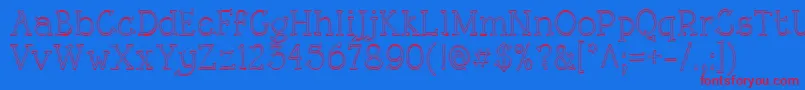RoughLtOutline Font – Red Fonts on Blue Background