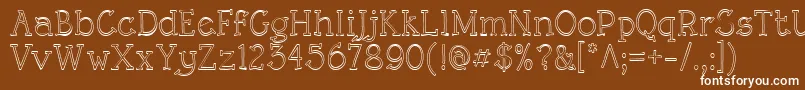 RoughLtOutline Font – White Fonts on Brown Background