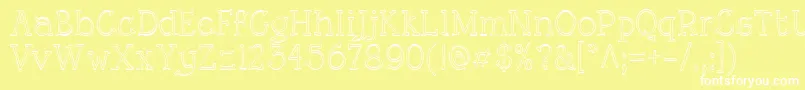 RoughLtOutline Font – White Fonts on Yellow Background