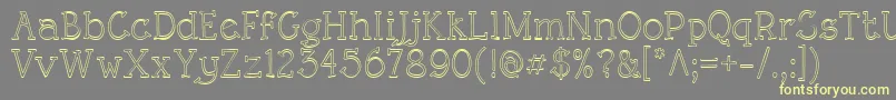 RoughLtOutline-Schriftart – Gelbe Schriften auf grauem Hintergrund