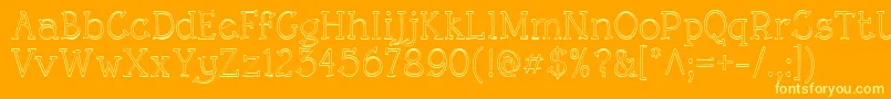 フォントRoughLtOutline – オレンジの背景に黄色の文字