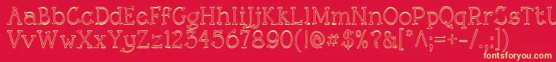 RoughLtOutline Font – Yellow Fonts on Red Background