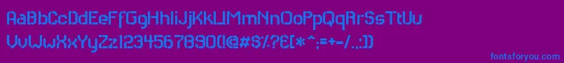 RhCarrierStencil Font – Blue Fonts on Purple Background