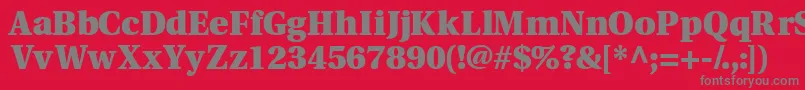 Veracityblackssk-fontti – harmaat kirjasimet punaisella taustalla