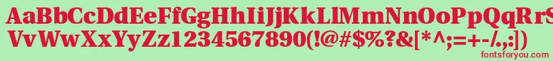 Veracityblackssk Font – Red Fonts on Green Background