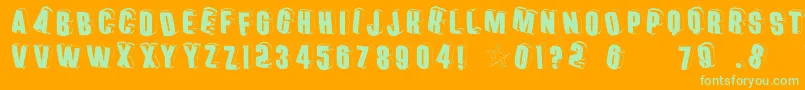 Threedimensionalround Font – Green Fonts on Orange Background