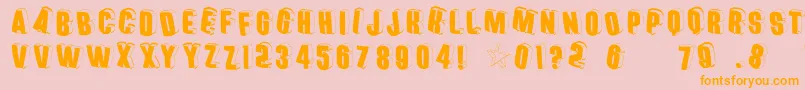 Threedimensionalround-Schriftart – Orangefarbene Schriften auf rosa Hintergrund