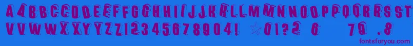 Threedimensionalround Font – Purple Fonts on Blue Background