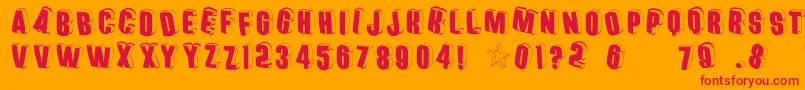 Threedimensionalround Font – Red Fonts on Orange Background