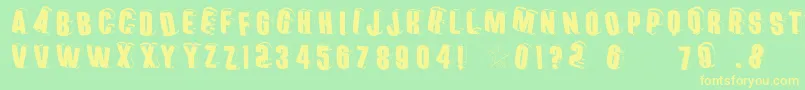 Threedimensionalround Font – Yellow Fonts on Green Background