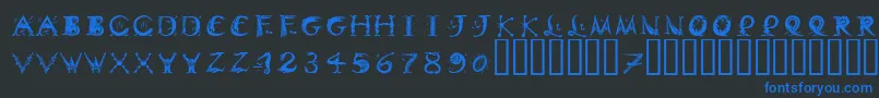 DinitialsPositiveItcTt Font – Blue Fonts on Black Background