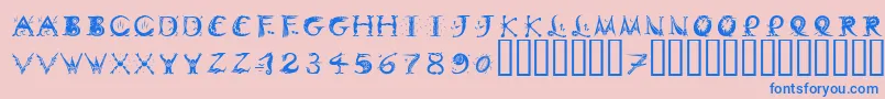 DinitialsPositiveItcTt Font – Blue Fonts on Pink Background
