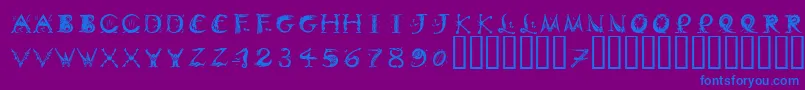 DinitialsPositiveItcTt Font – Blue Fonts on Purple Background