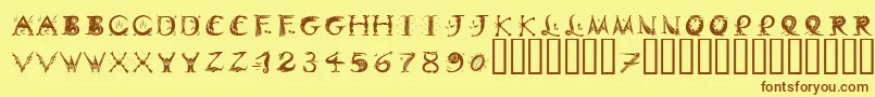 DinitialsPositiveItcTt Font – Brown Fonts on Yellow Background