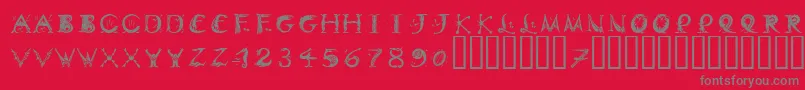 Fonte DinitialsPositiveItcTt – fontes cinzas em um fundo vermelho