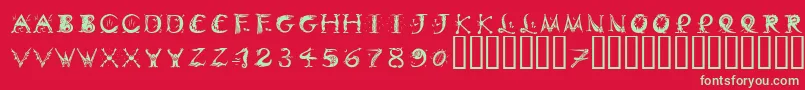 DinitialsPositiveItcTt Font – Green Fonts on Red Background