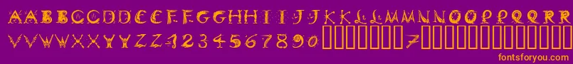 Fonte DinitialsPositiveItcTt – fontes laranjas em um fundo violeta