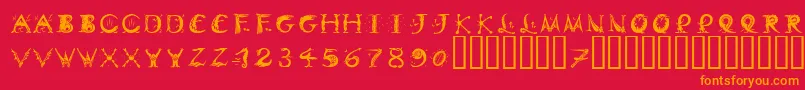 DinitialsPositiveItcTt Font – Orange Fonts on Red Background