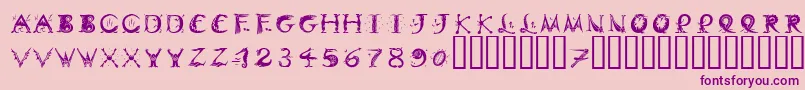 フォントDinitialsPositiveItcTt – ピンクの背景に紫のフォント
