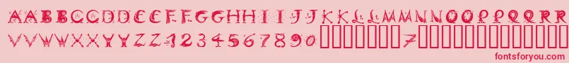 DinitialsPositiveItcTt Font – Red Fonts on Pink Background