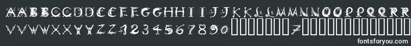 フォントDinitialsPositiveItcTt – 黒い背景に白い文字