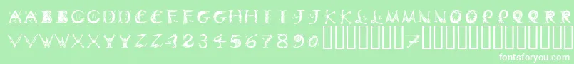 フォントDinitialsPositiveItcTt – 緑の背景に白い文字