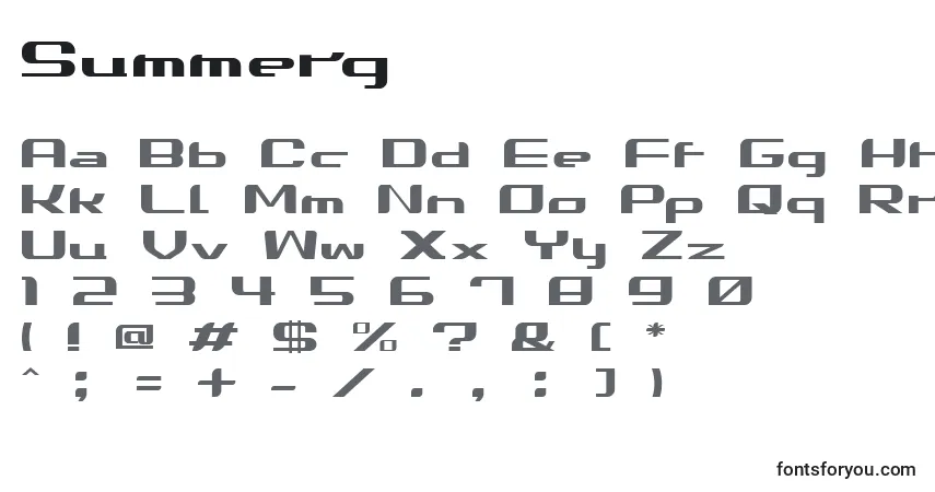 Schriftart Summerg – Alphabet, Zahlen, spezielle Symbole
