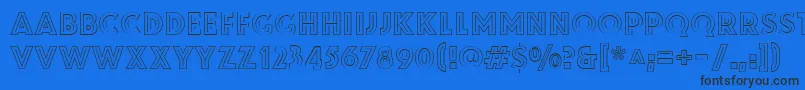 ZamenhofInverse Font – Black Fonts on Blue Background