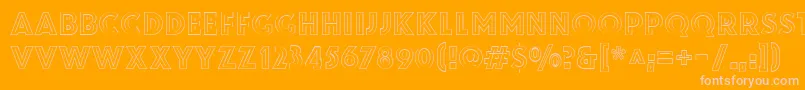 ZamenhofInverse-Schriftart – Rosa Schriften auf orangefarbenem Hintergrund
