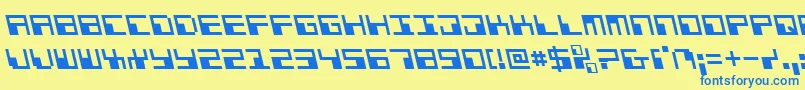 PhaserBankLeftalic Font – Blue Fonts on Yellow Background