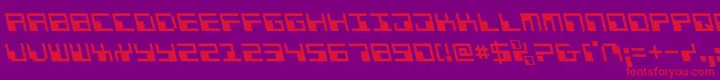 PhaserBankLeftalic Font – Red Fonts on Purple Background