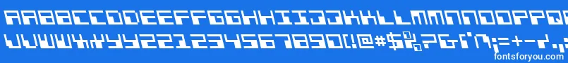 Шрифт PhaserBankLeftalic – белые шрифты на синем фоне
