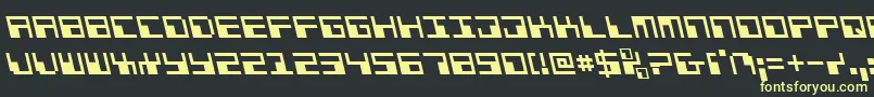 PhaserBankLeftalic-Schriftart – Gelbe Schriften auf schwarzem Hintergrund