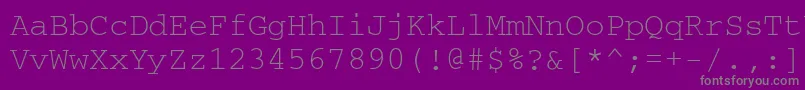 フォントCourierctt – 紫の背景に灰色の文字