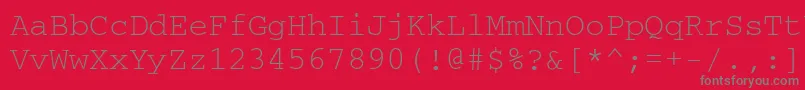 フォントCourierctt – 赤い背景に灰色の文字